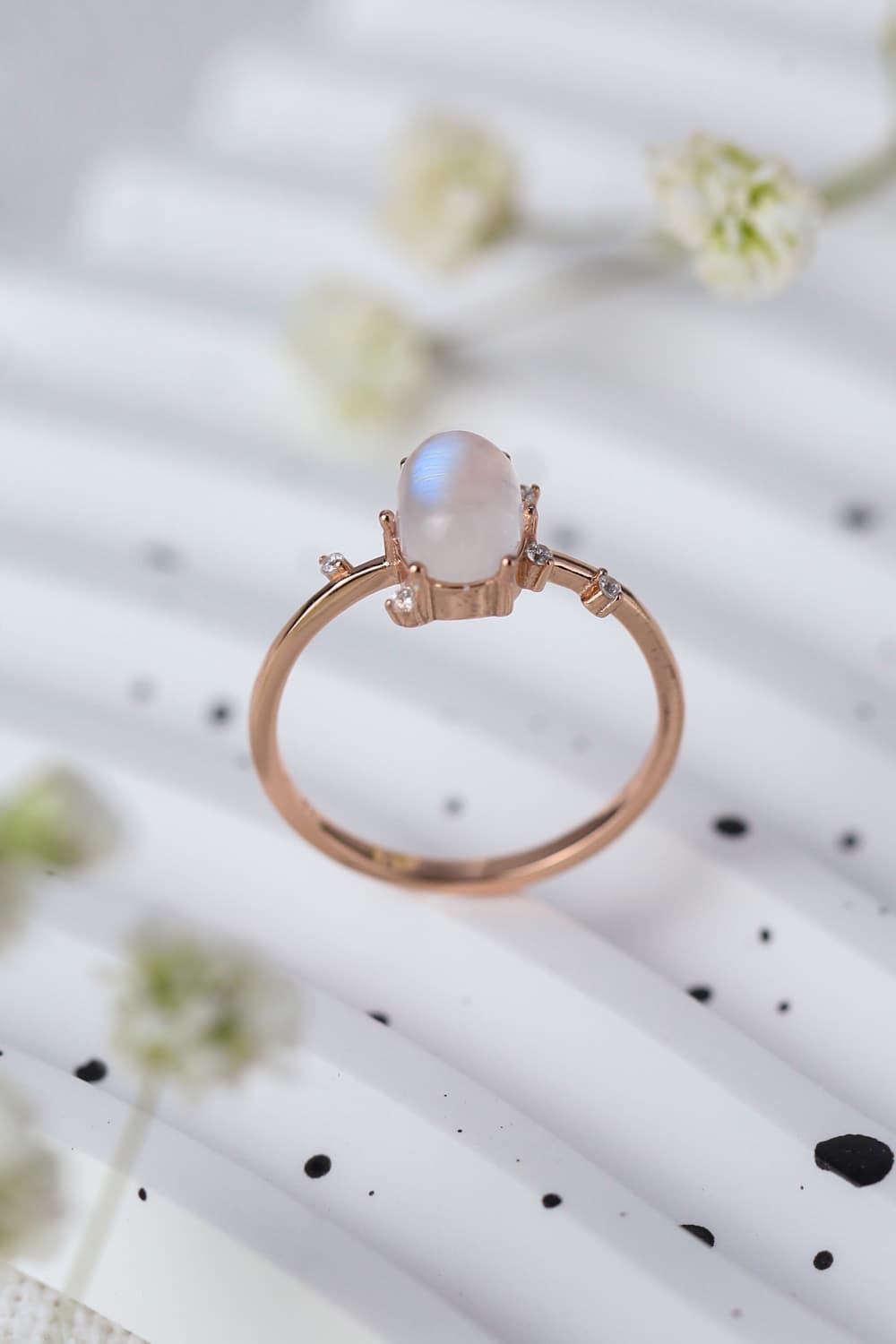 High Quality Natural Moonstone 925 Sterling Silver Ring Moonstone - Tophatter Daily Deals