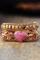 Handmade Heart Shape Triple Layer Beaded Bracelet Bracelets - Tophatter Daily Deals