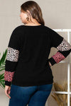 Plus Size Leopard Dropped Shoulder Long Sleeve T-Shirt Women's T-Shirts - Tophatter Daily Deals