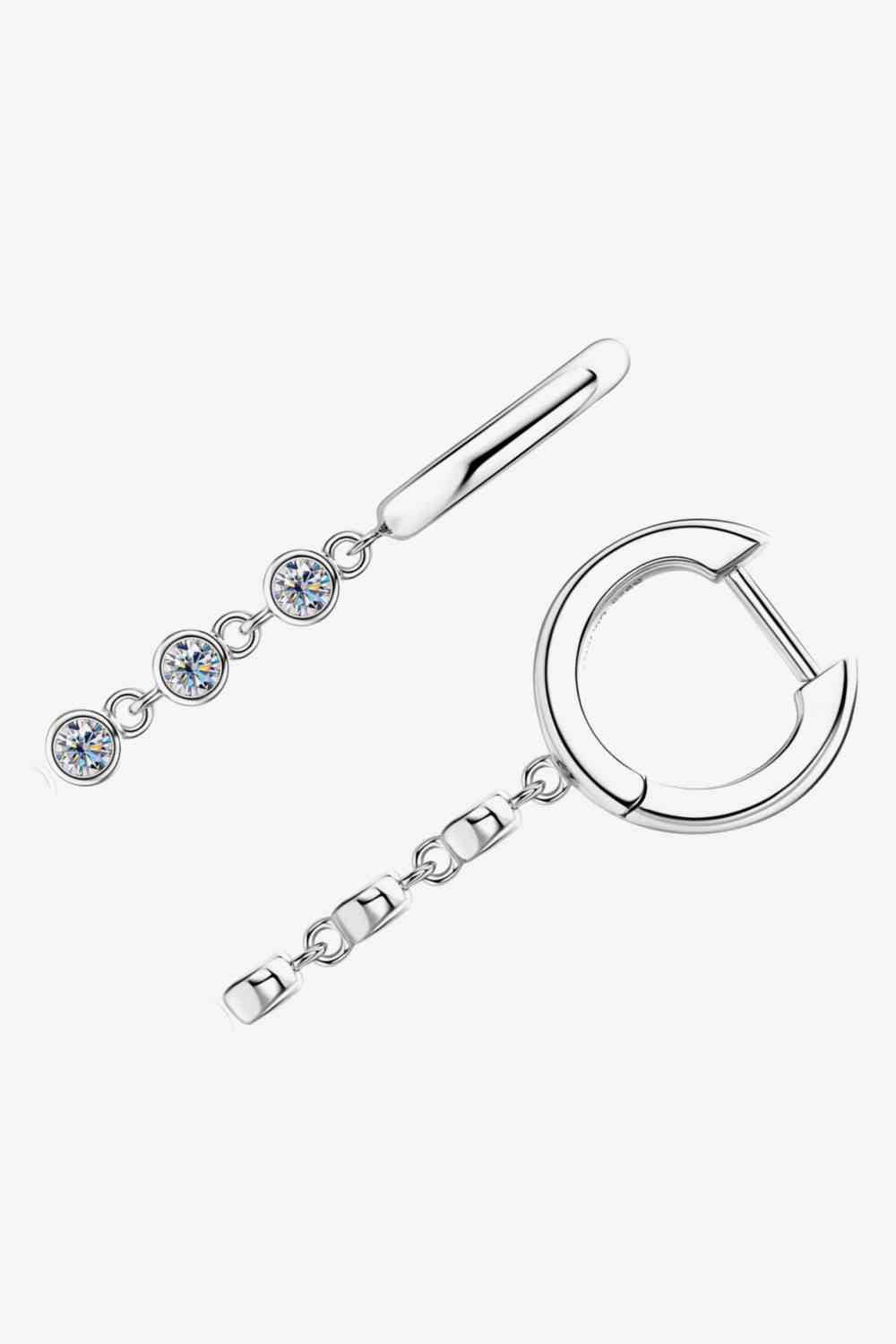 Moissanite Decor 925 Sterling Silver Earrings Moissanite - Tophatter Daily Deals