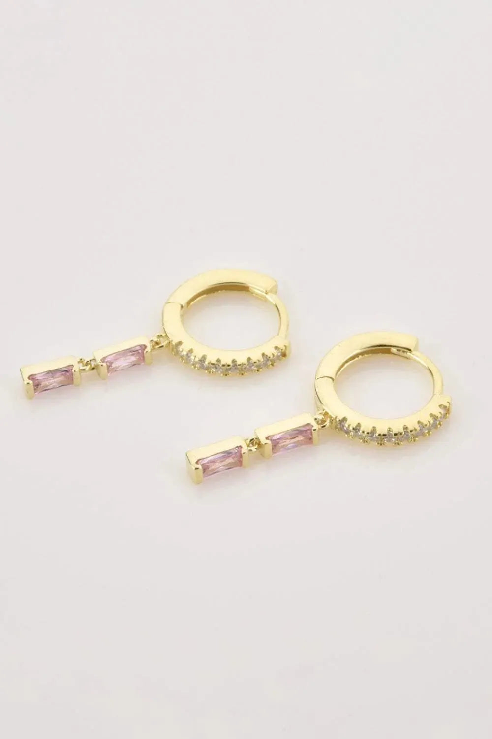 Zircon 925 Sterling Silver Drop Huggie Earrings Earrings - Tophatter Daily Deals