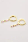 Zircon 925 Sterling Silver Drop Huggie Earrings Earrings - Tophatter Daily Deals