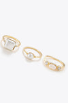Pearl 18K Gold-Plated Ring Set Rings - Tophatter Daily Deals