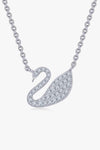 Moissanite Swan 925 Sterling Silver Necklace Silver One Size Moissanite - Tophatter Daily Deals