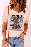 Easter Leopard Bunny Graphic T-Shirt Women's T-Shirts - Tophatter Daily Deals