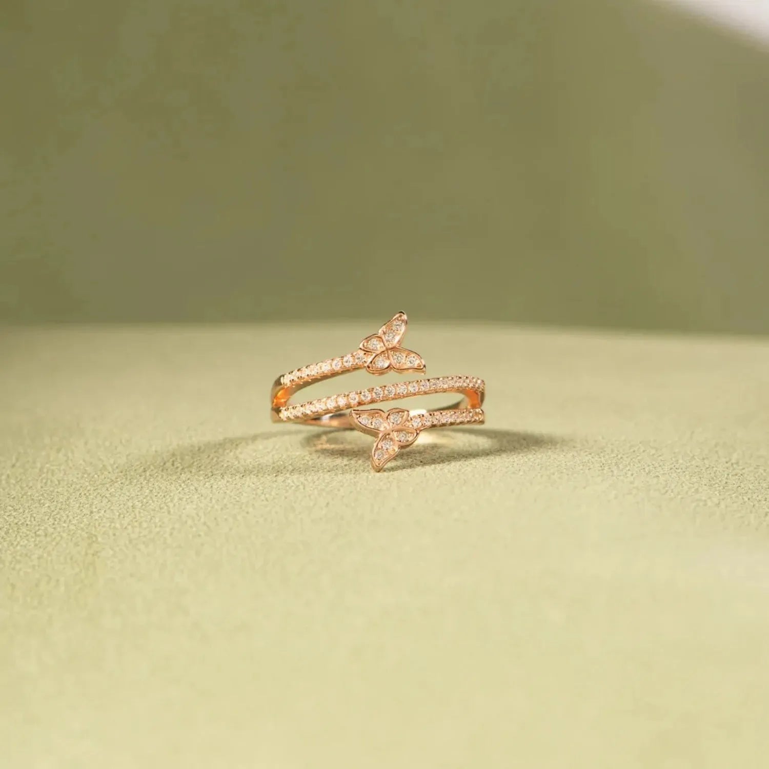 925 Sterling Silver Inlaid Zircon Butterfly Ring Gold Rings - Tophatter Daily Deals