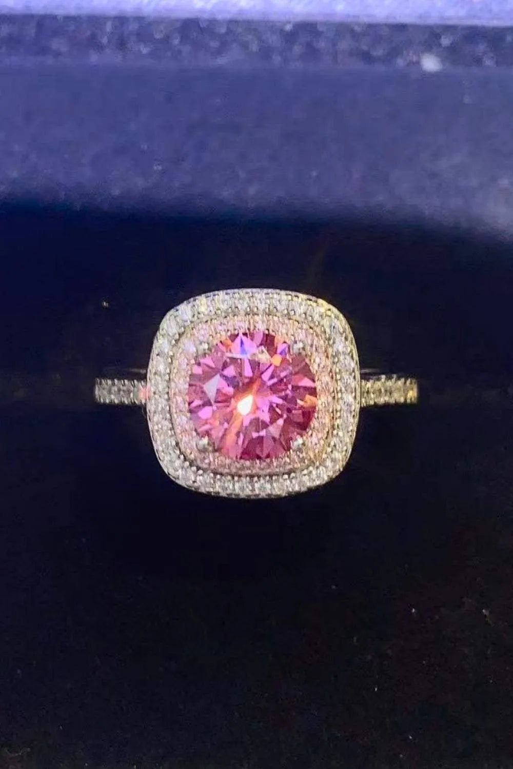 1 Carat Moissanite Two-Tone Ring Moissanite - Tophatter Daily Deals