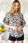 Leopard Round Neck Curved Hem Blouse Leopard Blouses - Tophatter Daily Deals