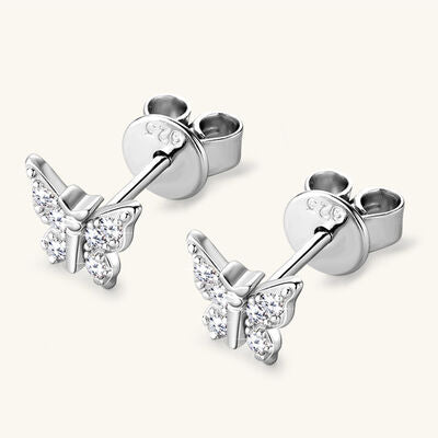 Moissanite 925 Sterling Silver Butterfly Stud Earrings Moissanite - Tophatter Daily Deals