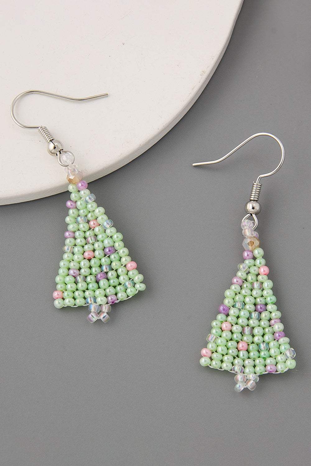 Beaded Christmas Tree Earrings Earrings - Tophatter Daily Deals