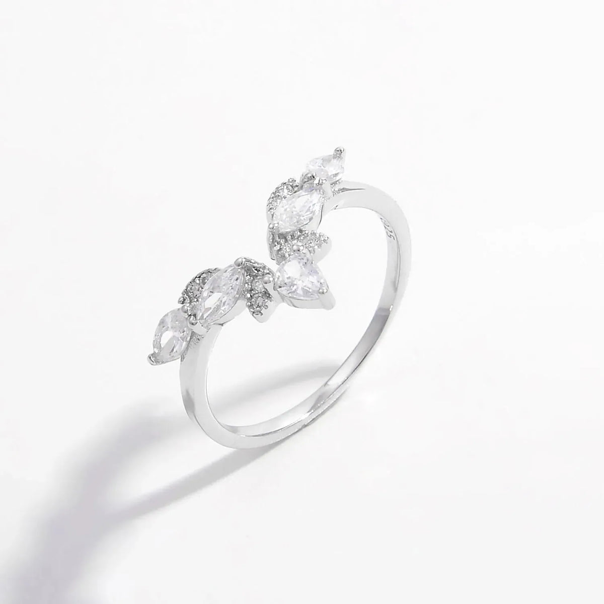 Inlaid Zircon 925 Sterling Silver Ring Silver Rings - Tophatter Daily Deals