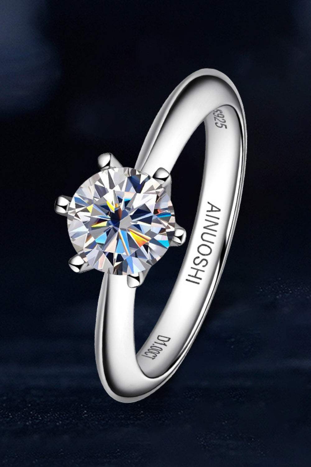 Wonderful Life 1 Carat Moissanite Platinum-Plated Ring Moissanite - Tophatter Daily Deals