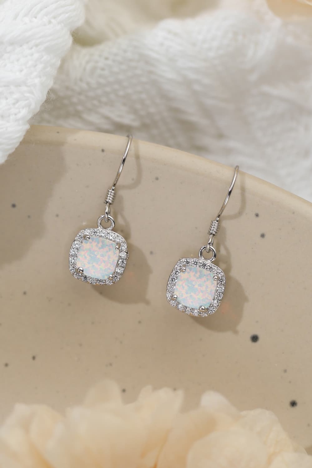 Opal Square Drop Earrings - Tophatter Shopping Deals - Electronics, Jewelry, Auction, App, Bidding, Gadgets, Fashion