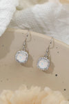 Opal Square Drop Earrings White One Size Opal - Tophatter Daily Deals