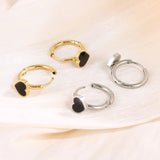 Stainless Steel Heart Huggie Earrings Earrings - Tophatter Daily Deals