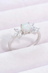 925 Sterling Silver Opal and Zircon Ring Opal Opal - Tophatter Daily Deals