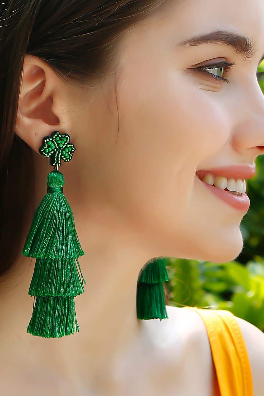 Shamrock Earrings with Tassel Earrings - Tophatter Daily Deals