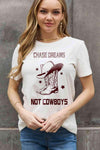 Simply Love Simply Love Full Size CHASE DREAMS NOT COWBOYS Graphic Cotton Tee - Tophatter Daily Deals