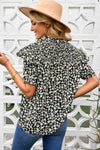 Floral Smocked Ruffle Shoulder Tie Neck Top Blouses - Tophatter Daily Deals