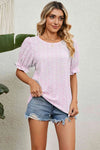 Round Neck Flounce Sleeve Blouse Blouses - Tophatter Daily Deals