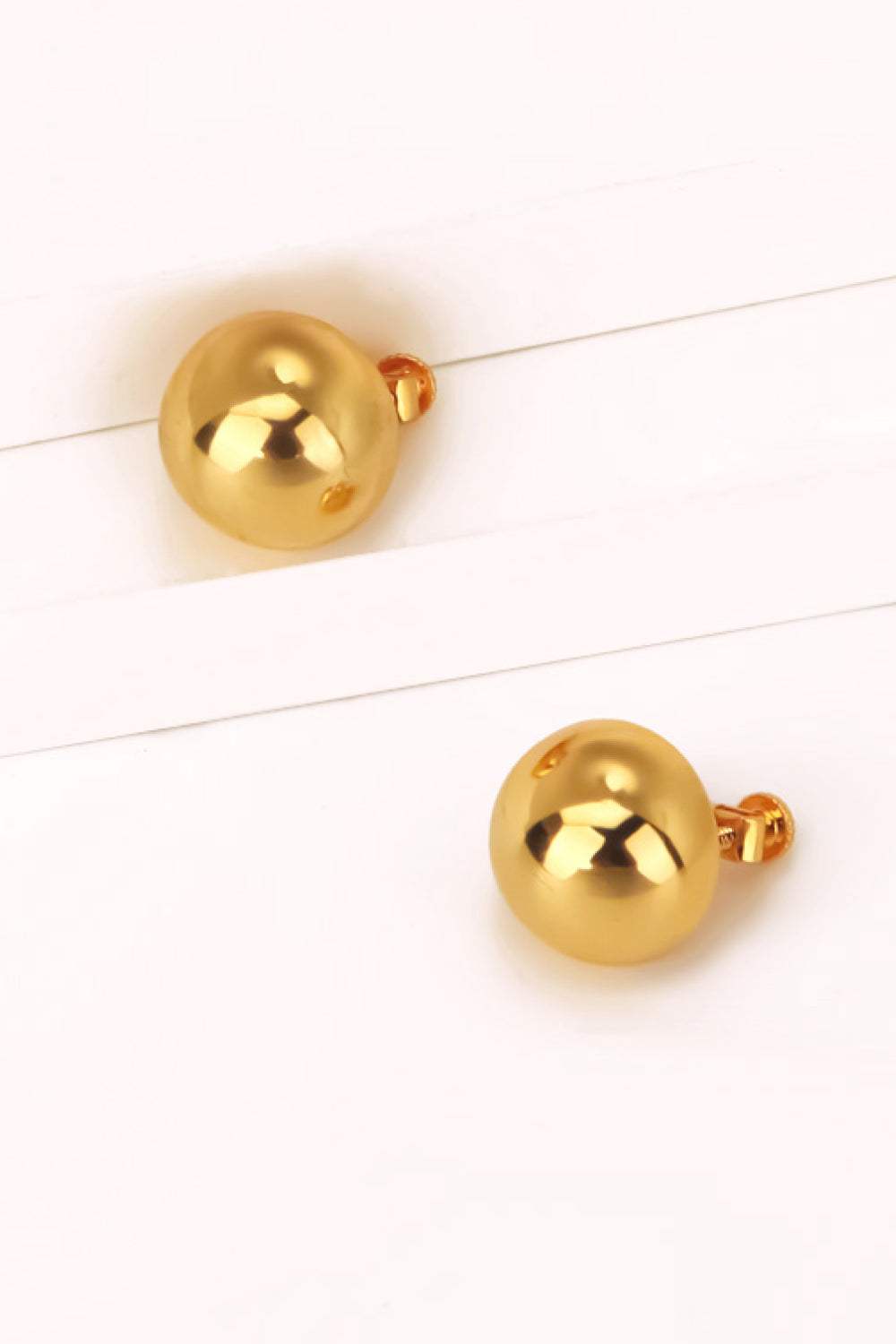 18K Gold Plated Ball Stud Earrings Earrings - Tophatter Daily Deals