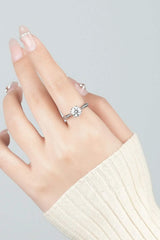 1 Carat Moissanite Adjustable 6-Prong Ring Moissanite - Tophatter Daily Deals