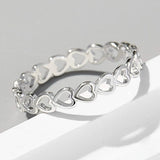 925 Sterling Silver Heart Link Ring Rings - Tophatter Daily Deals