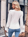 Long Flounce Sleeve Round Neck Blouse Blouses - Tophatter Daily Deals