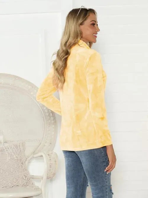 Tie-Dye Half Button Long Sleeve T-Shirt Women's T-Shirts - Tophatter Daily Deals