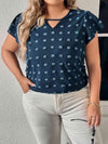 Plus Size Swiss Dot V-Neck Flutter Sleeve Tee Women's T-Shirts - Tophatter Daily Deals