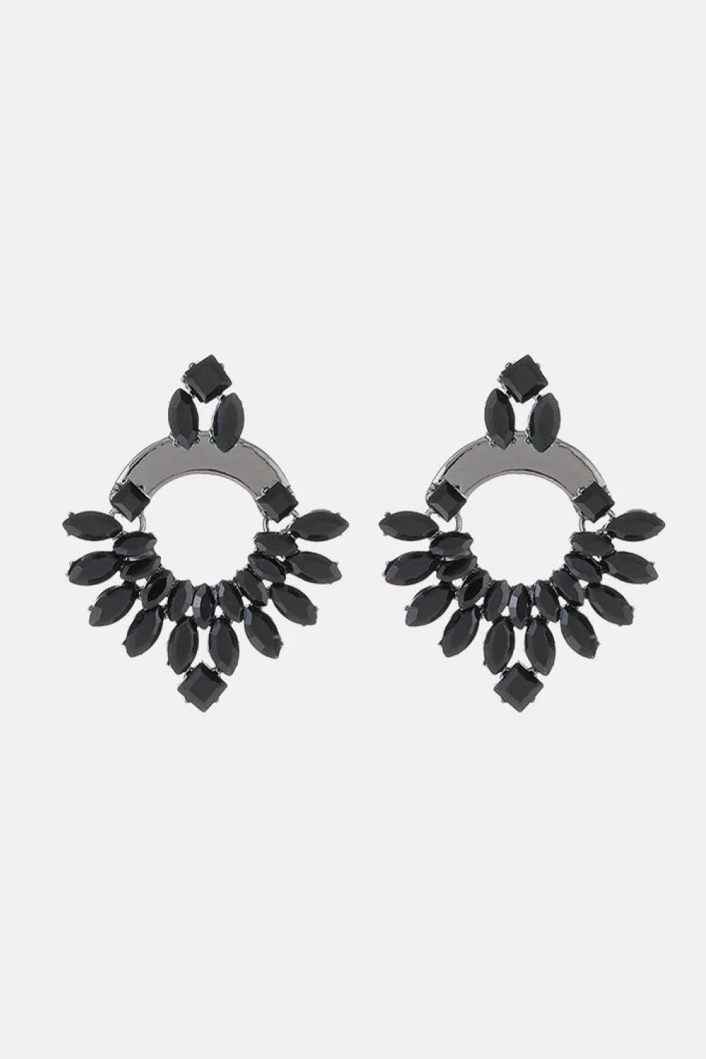 Rhinestone Copper Dangle Earrings Black One Size Earrings - Tophatter Daily Deals