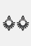 Rhinestone Copper Dangle Earrings Black One Size Earrings - Tophatter Daily Deals