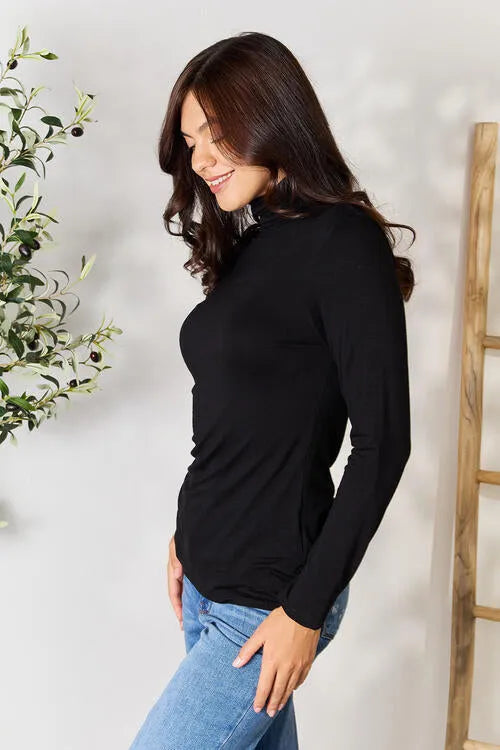 BOMBOM Turtleneck Long Sleeve Blouse Blouses - Tophatter Daily Deals