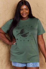 Simply Love Full Size Planet Graphic Cotton T-Shirt Women's T-Shirts - Tophatter Daily Deals