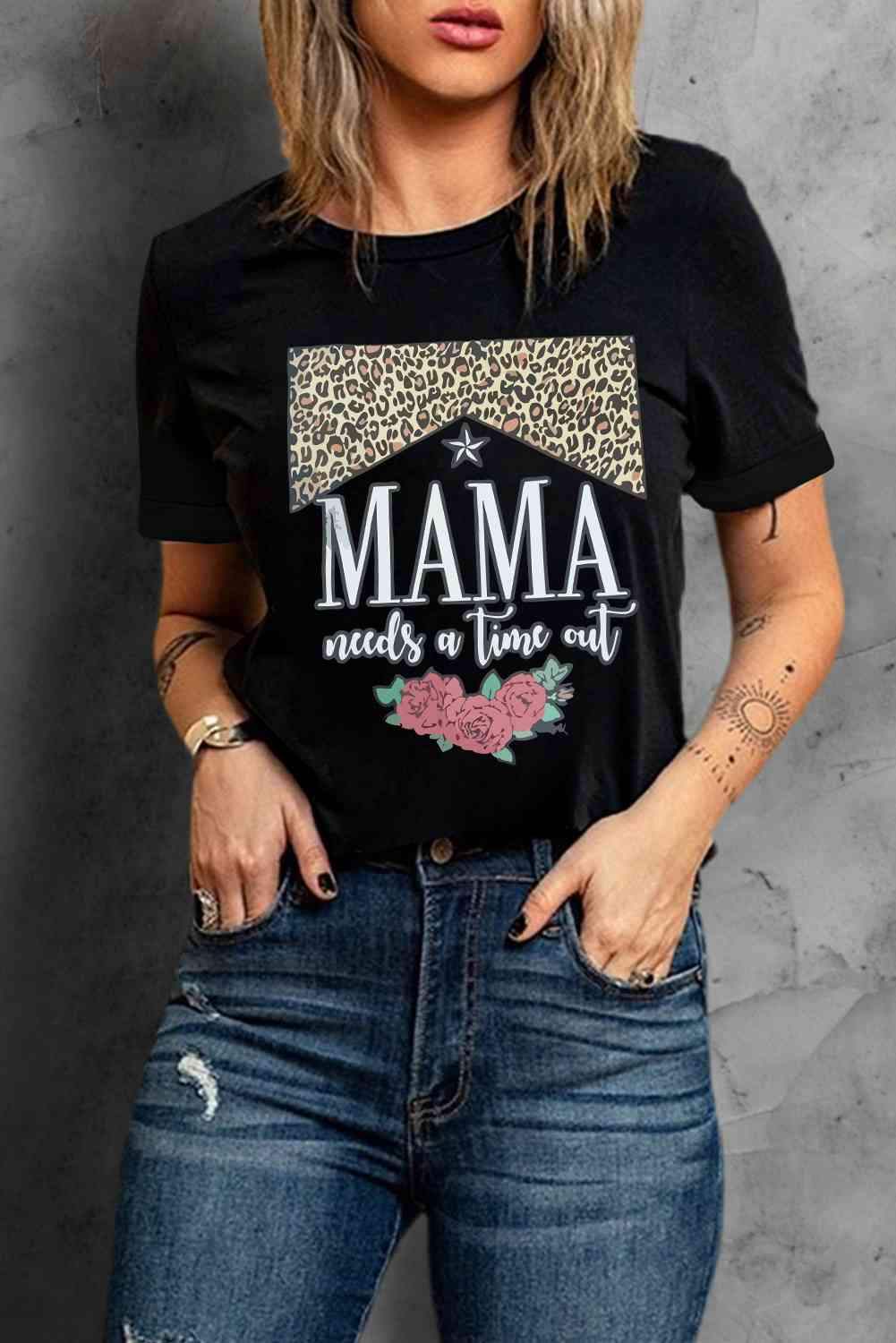 MAMA NEEDS A TIME OUT Graphic Tee Women's T-Shirts - Tophatter Daily Deals