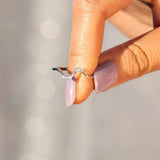 925 Sterling Silver Inlaid Zircon Wave Shape Ring Rings - Tophatter Daily Deals