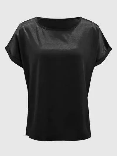 Round Neck Short Sleeve T-Shirt Women's T-Shirts - Tophatter Daily Deals