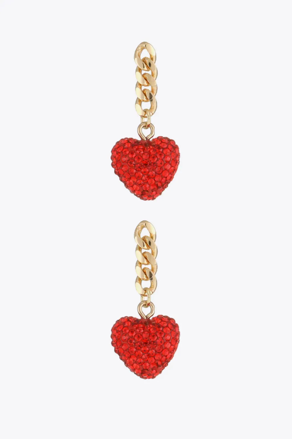 Rhinestone Heart Chain Drop Earrings Earrings - Tophatter Daily Deals