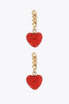 Rhinestone Heart Chain Drop Earrings Earrings - Tophatter Daily Deals