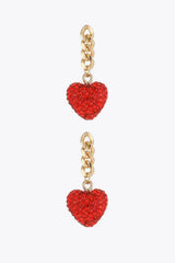 Rhinestone Heart Chain Drop Earrings Earrings - Tophatter Daily Deals