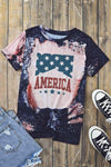 Printed AMERICA Graphic Round Neck Short Sleeve Tee Women's T-Shirts - Tophatter Daily Deals