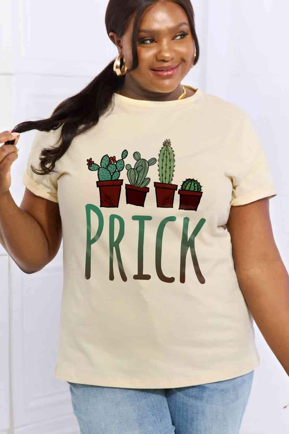 Simply Love Full Size PRICK Graphic Cotton Tee Women's T-Shirts - Tophatter Daily Deals