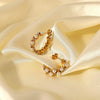 Pearl Rhinestone C-Hoop Earrings Earrings - Tophatter Daily Deals