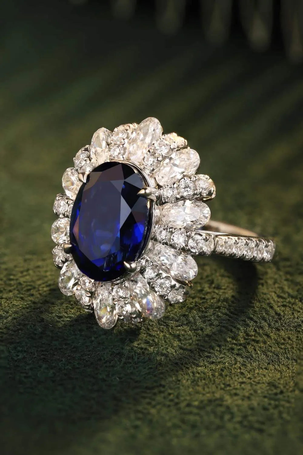 5 Carat Lab-Grown Sapphire Flower Shape Ring Rings - Tophatter Daily Deals