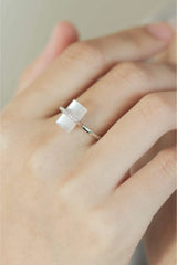 Natural Moonstone Platinum-Plated Ring Moonstone - Tophatter Daily Deals