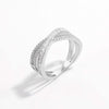 X Shape Inlaid Zircon 925 Sterling Silver Ring Rings - Tophatter Daily Deals