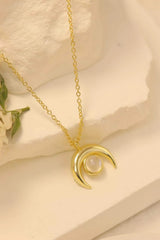 High Quality Natural Moonstone Moon Pendant 925 Sterling Silver Necklace Moonstone - Tophatter Daily Deals