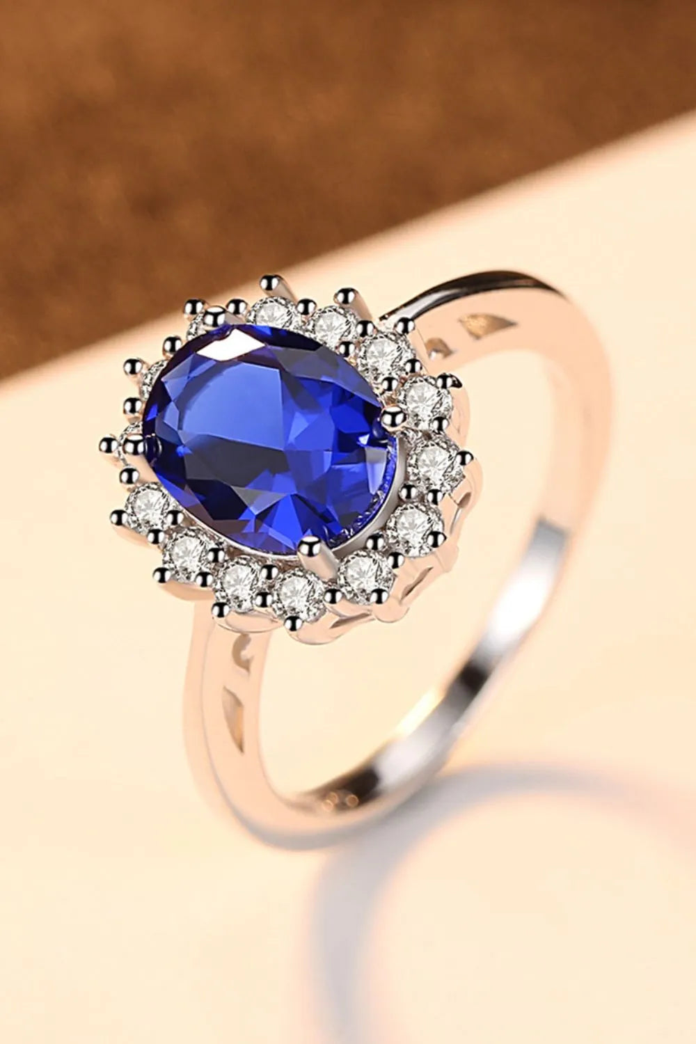 Synthetic Sapphire 925 Sterling Silver Ring Rings - Tophatter Daily Deals