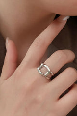 925 Sterling Silver Open Ring Silver One Size Rings - Tophatter Daily Deals