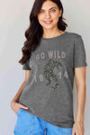 Simply Love Full Size GO WILD 1974 Graphic Cotton Tee Charcoal Women's T-Shirts - Tophatter Daily Deals